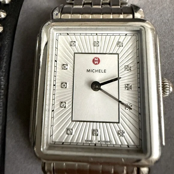 Michele Deco ll Diamond Dial Luxury Watch with 2 Bands - Picture 6 of 8